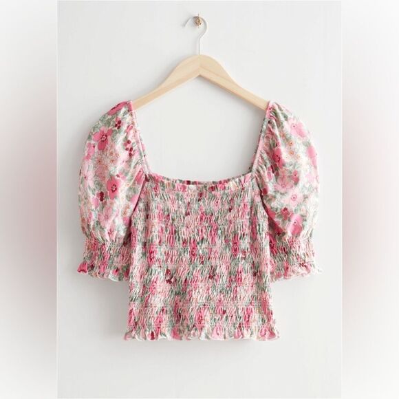 NWOT & OTHER STORIES Floral Square Neck Smock Top - Picture 1 of 5